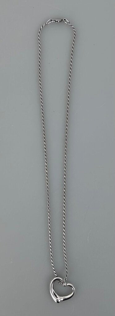 Tiffany silver open heart pendant
