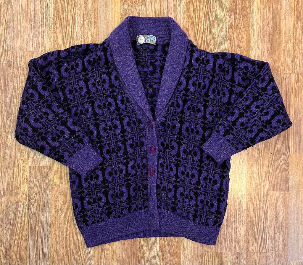 Wang Kong vintage metallic thread cardigan (L)
