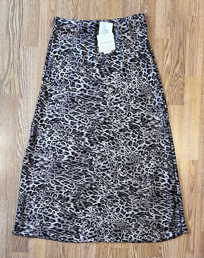 Estee Brown NWT leopard slip style midi skirt (M)