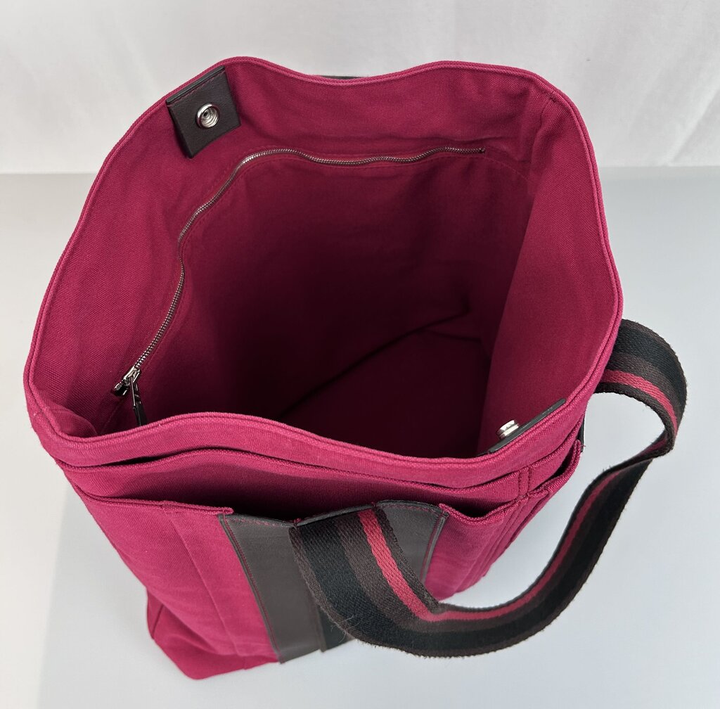 Hermes "Troca Horizonal" Canvas red shopping tote