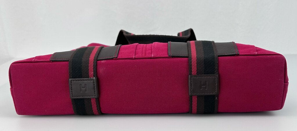 Hermes "Troca Horizonal" Canvas red shopping tote