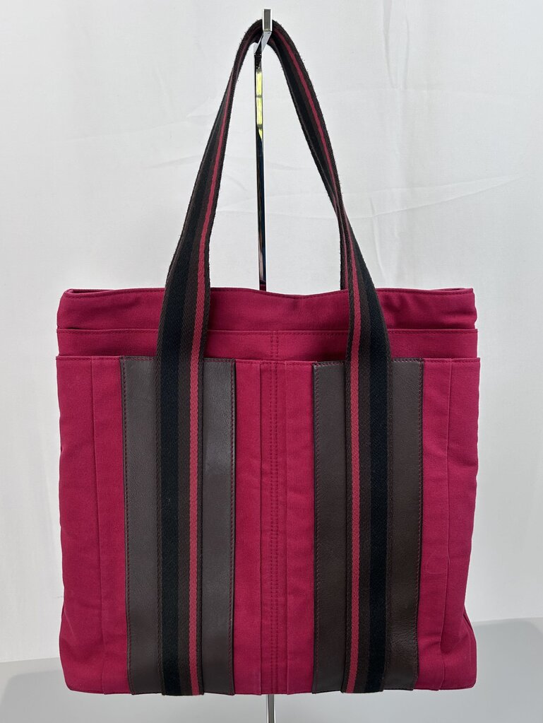 Hermes "Troca Horizonal" Canvas red shopping tote