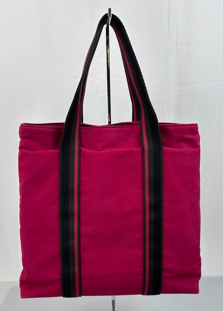 Hermes "Troca Horizonal" Canvas red shopping tote