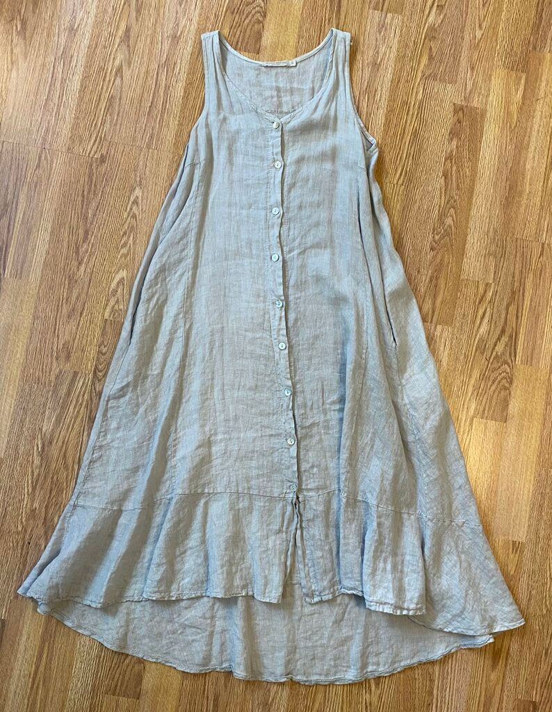 Stella Martini linen button down midi dress (XS)