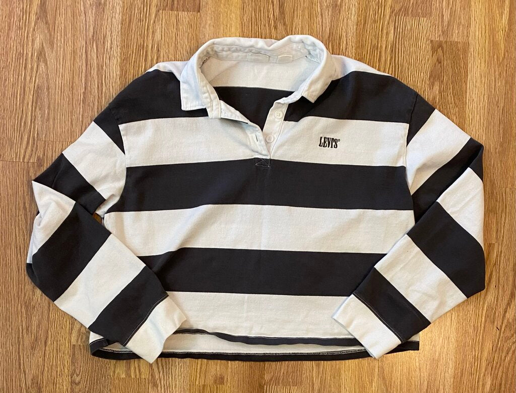 Levi's cropped rugby shirt (L)
