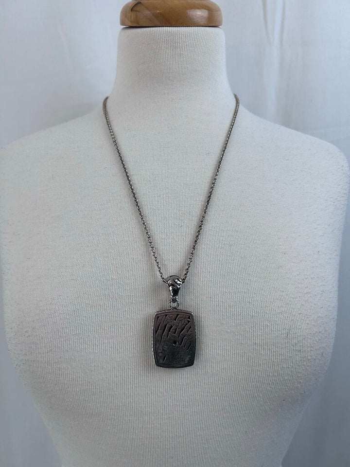 John Hardy square tiger detail pendant on chain
