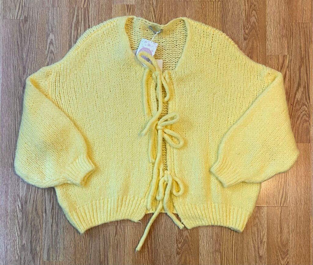 Estee Brown NWT "Allegra" tie front fuzzy cardigan (O/S)