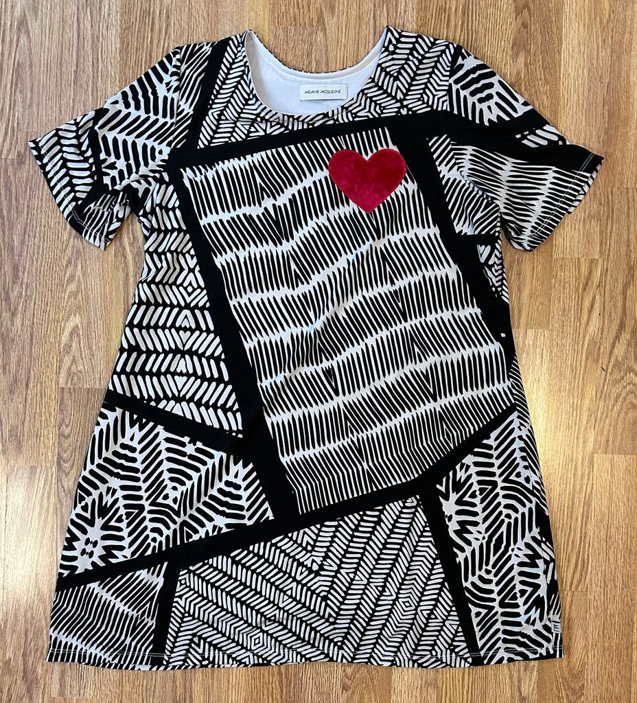 Melanie Jacqueline a-line abstract striped minidress (L/XL)