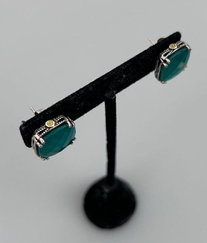 Tacori green onyx stud earrings