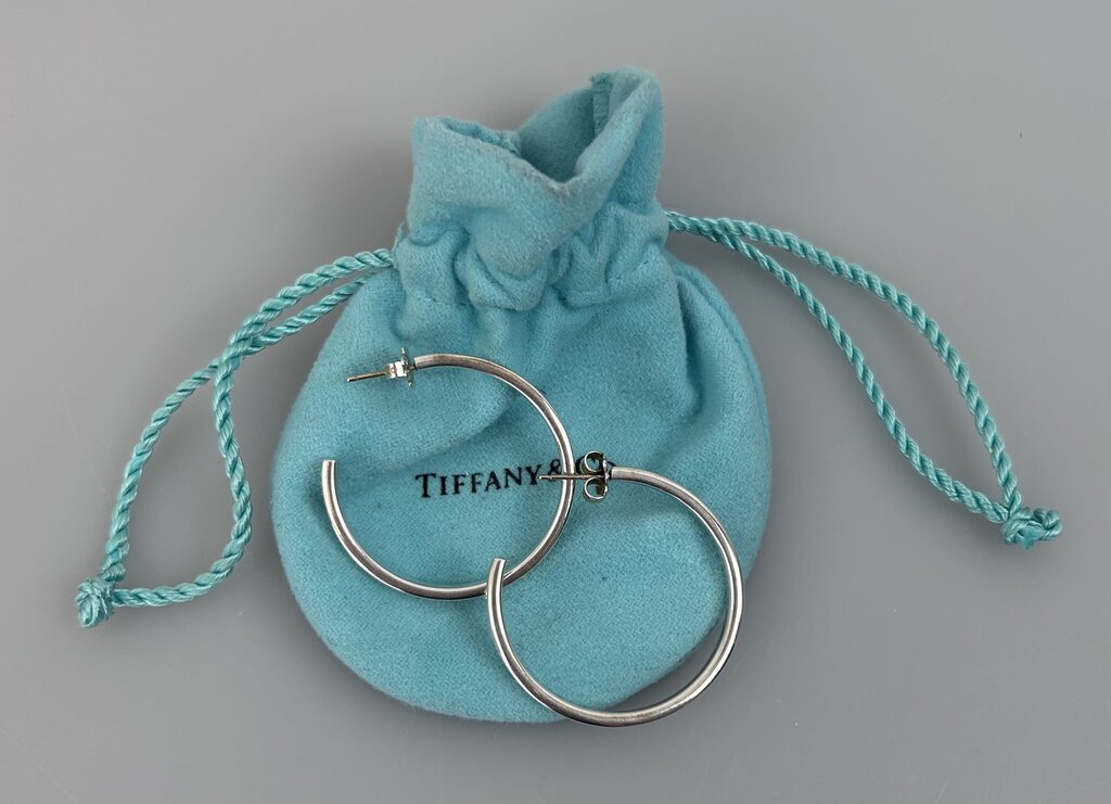 Tiffany large silver hoops