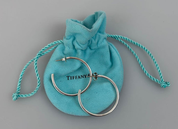 Tiffany large silver hoops