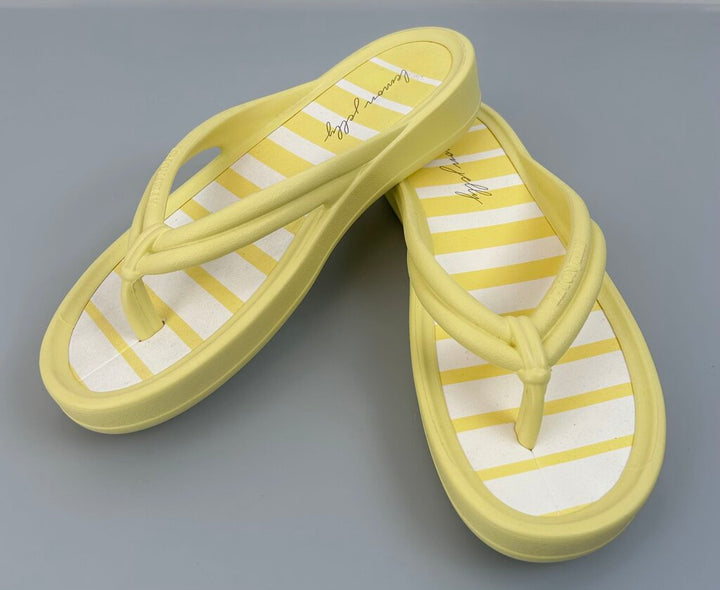 Lemon Jelly platform flip flops (size 10.5)