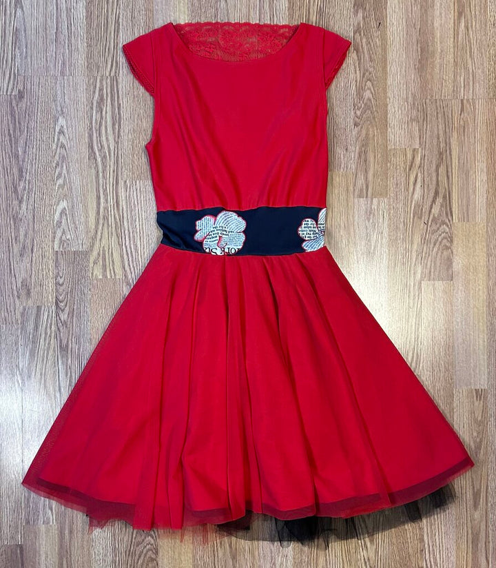 Melanie Jacqueline crinoline skirted lace back twirl dress (M)