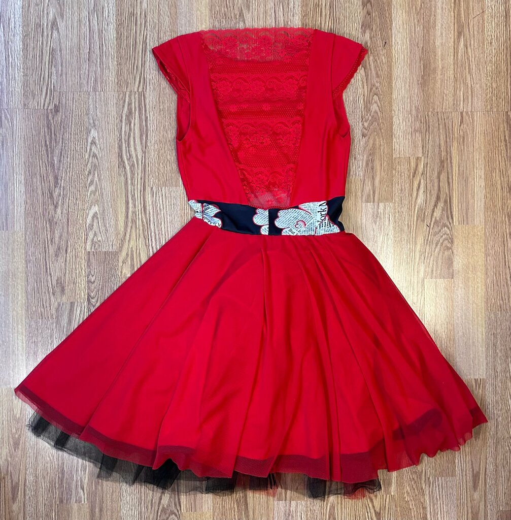 Melanie Jacqueline crinoline skirted lace back twirl dress (M)