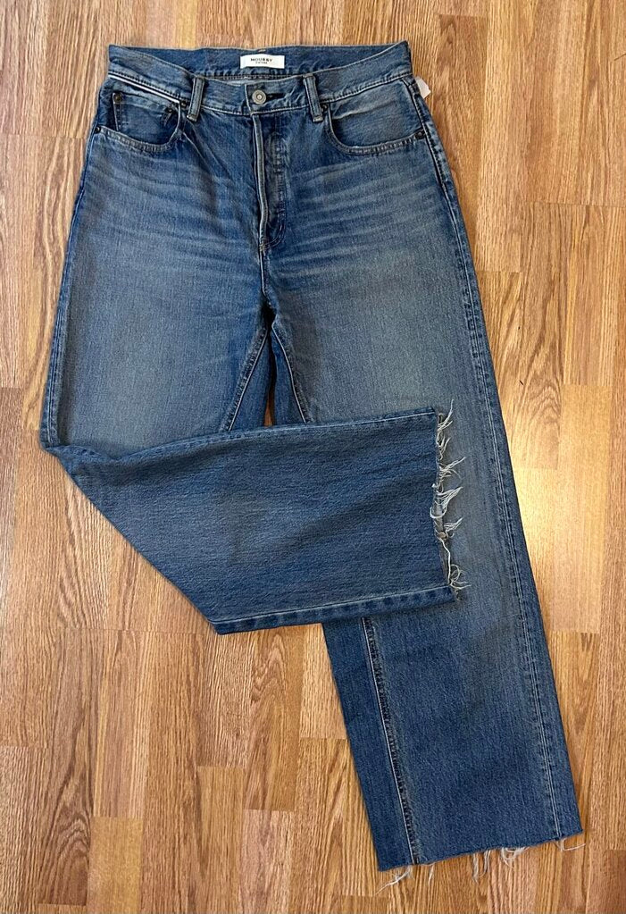 Moussy (Made in Japan) wide leg fray hem jean (size 29)