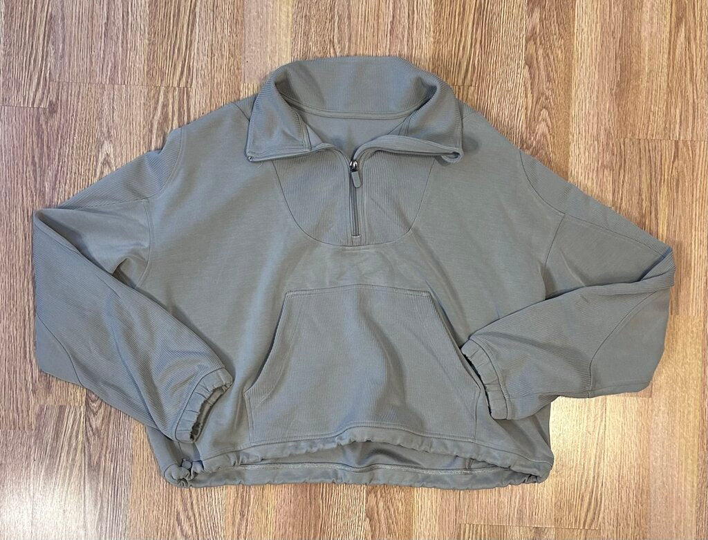 Lululemon brushed softstreme ribbed 1/2 zip pullover (size 12)