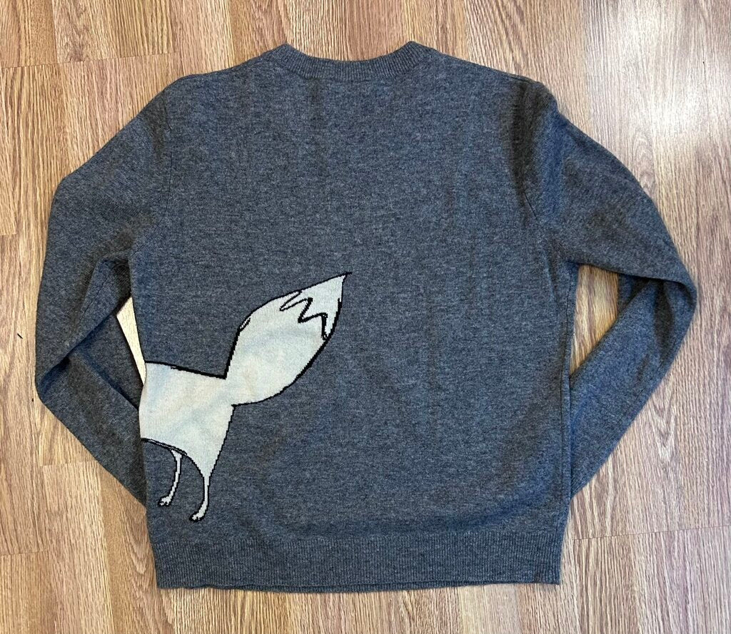 Burberry Brit cashmere/wool blend fox graphic pullover (L)