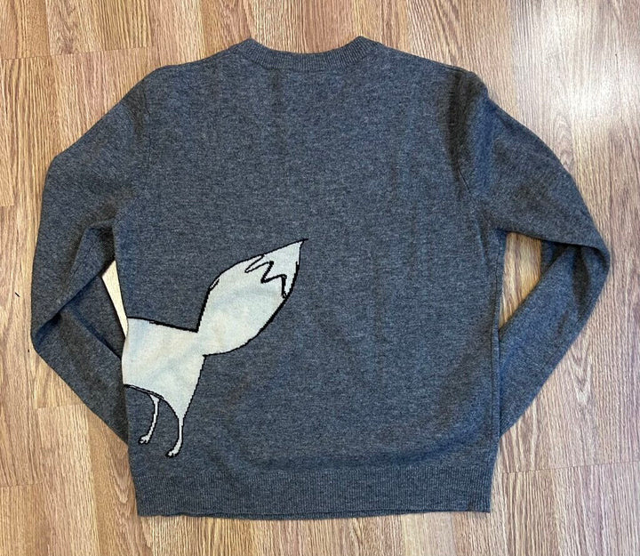 Burberry Brit cashmere/wool blend fox graphic pullover (L)