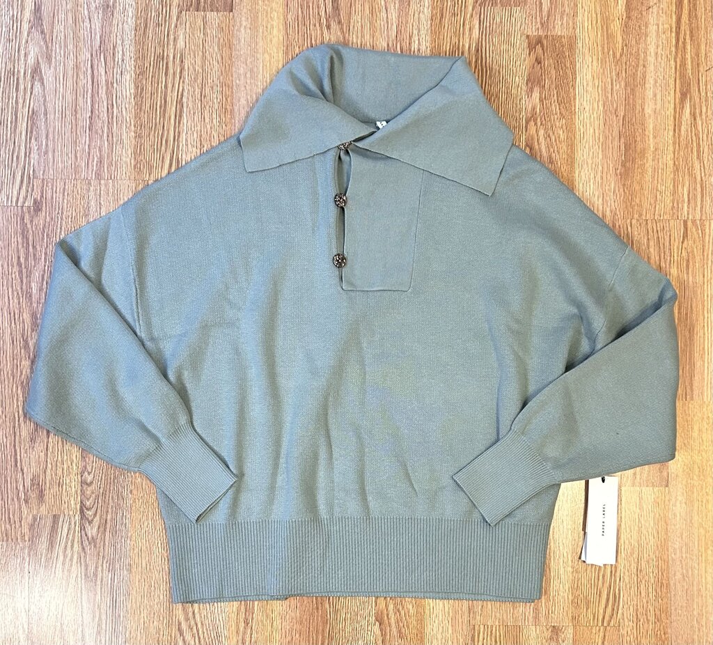 Paper Label NWT organic cotton blend collared sweater (L)