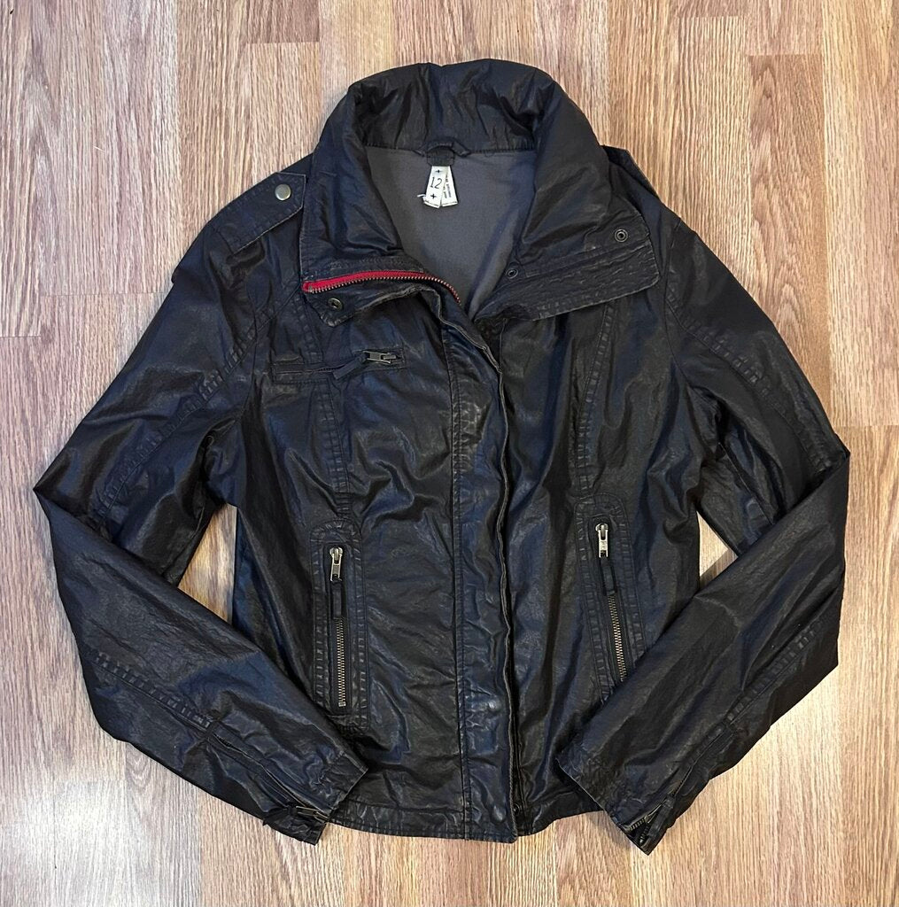 Free People cotton oilcloth full zip jacket (size 12)