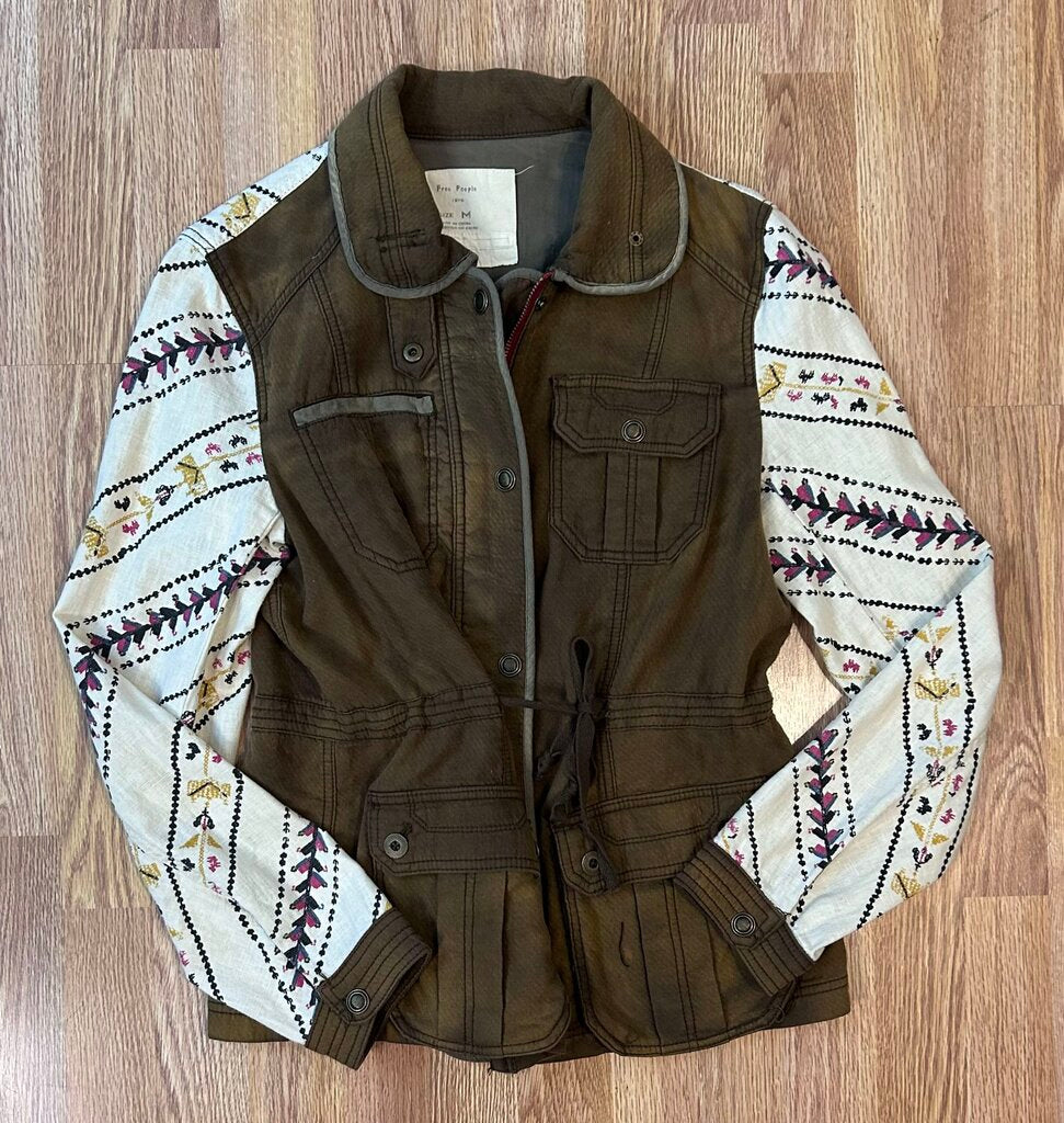 Free People "Follow Your Heart" boho print sleeve jacket (M)