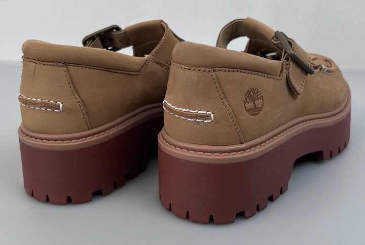 Timberlands stone street woven buckle platform (size 6)
