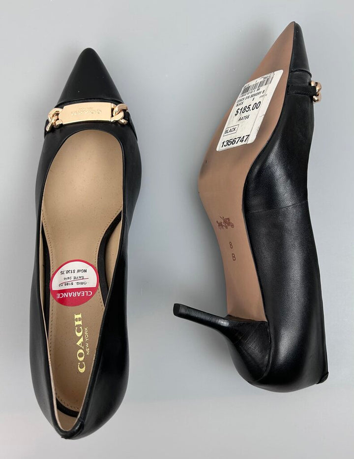 Coach cap toe chain logo pumps (size 8)