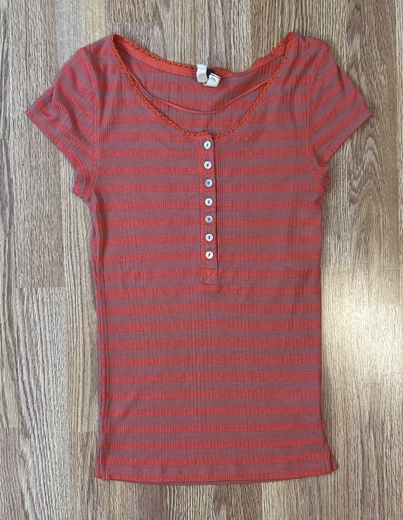 We The Free striped henley baby tee (M)