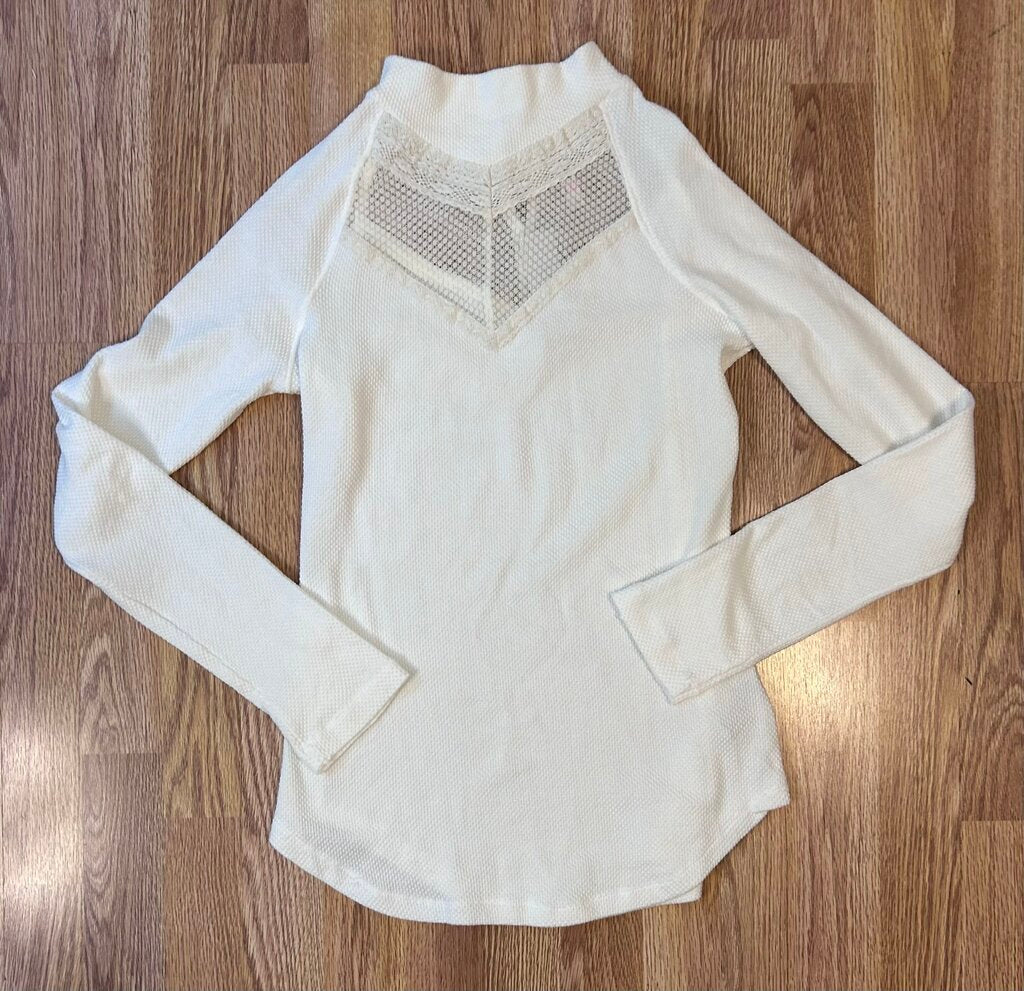 Free People high neck lace detail thermal top (XL)