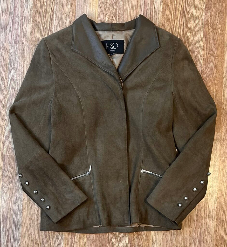 HiSO leather/suede button down jacket (size 8)