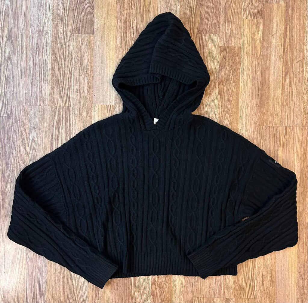 Alo Yoga "Winter Bliss" cableknit crop hoodie (M)