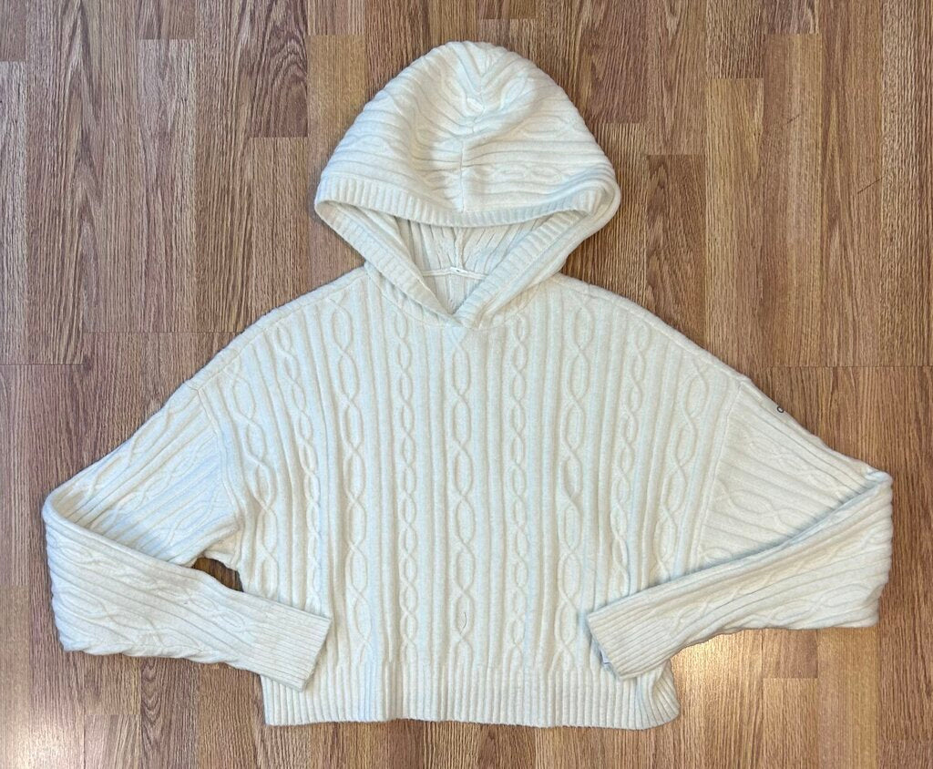 Alo Yoga "Winter Bliss" cableknit crop hoodie (M)