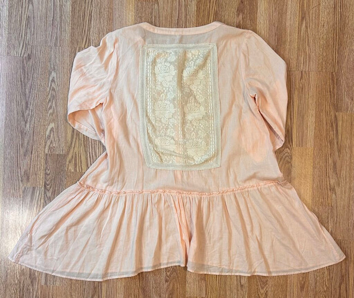 Free People NWT boho drop waist lace back tunic (M)