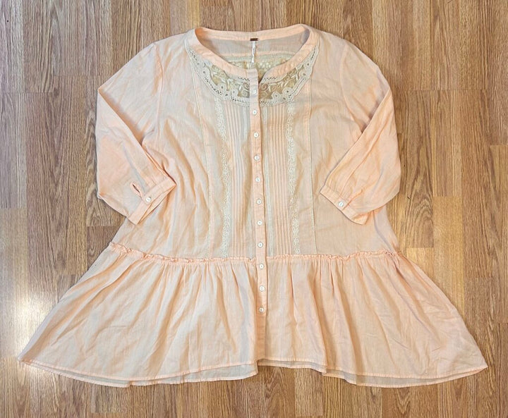 Free People NWT boho drop waist lace back tunic (M)