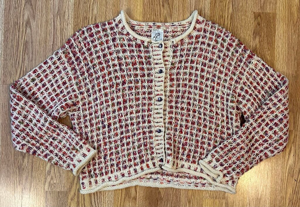 AB Originals (Ontario) check handknit cardigan (M)