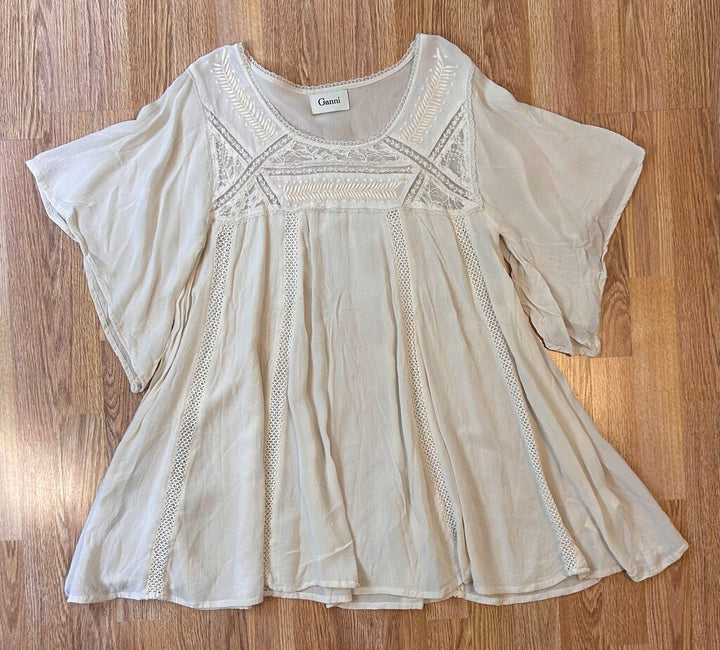 Ganni boho babydoll lace dress (M)