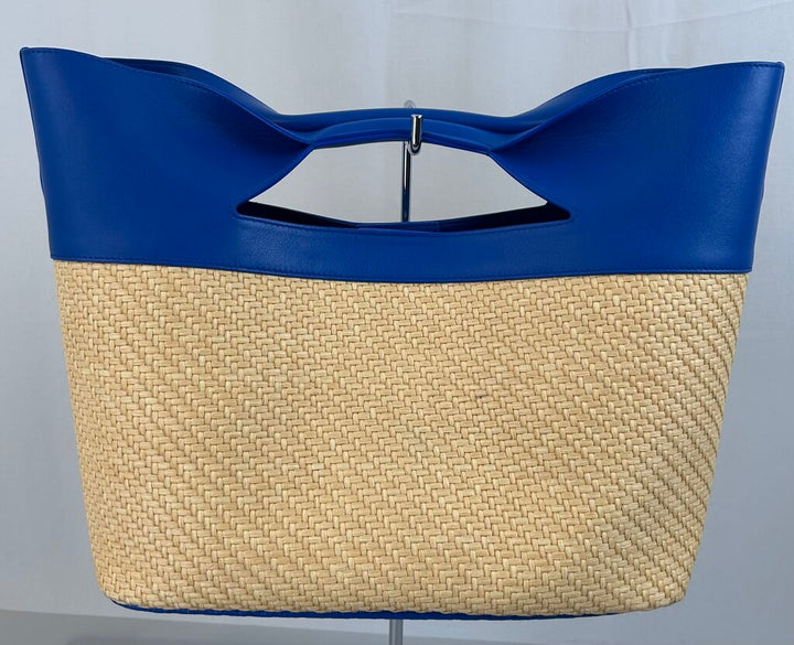 Alexander McQueen straw/leather "Bow" tote