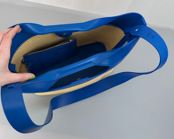 Alexander McQueen straw/leather "Bow" tote