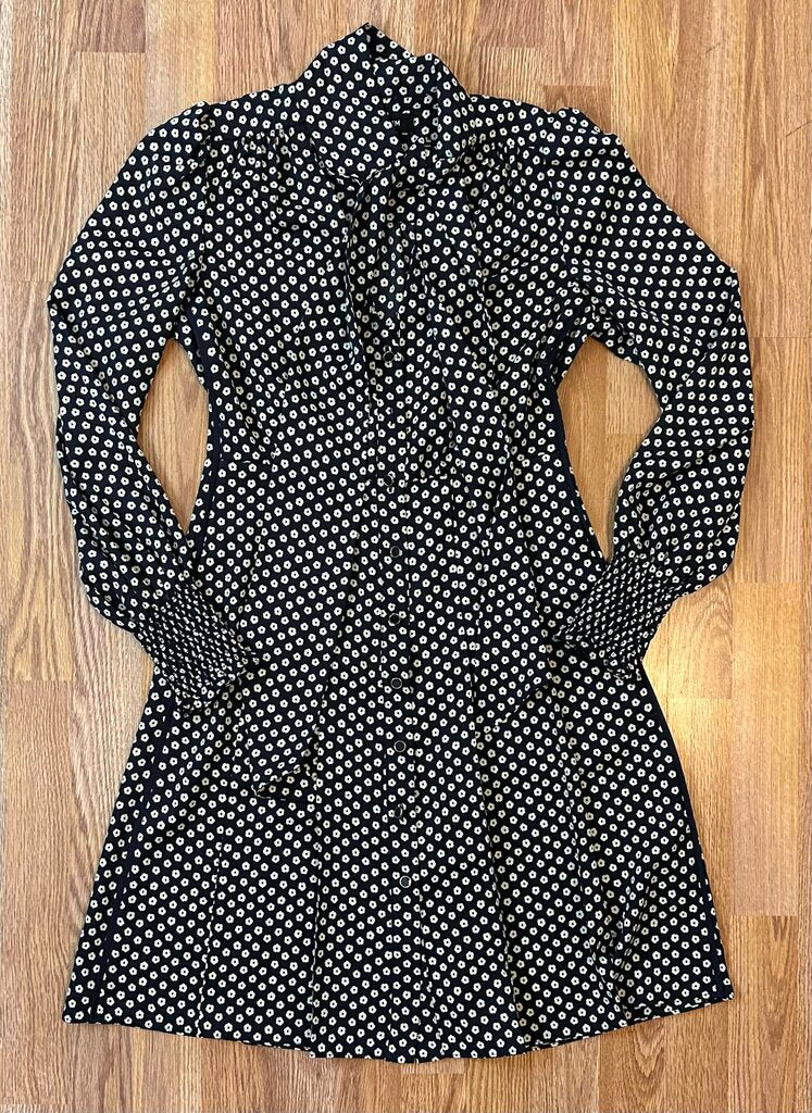 Me+Em pussybow floral button down midi dress (size 4)