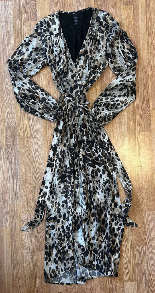 Smythe leopard print wrap dress (S)