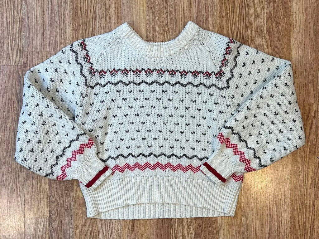 Roots (Cabin) cotton blend nordic cropped pullover (XS)