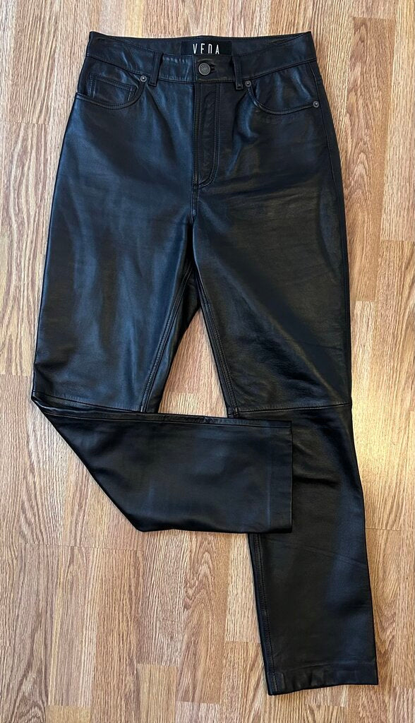 Reformation x Veda "Cynthia" high rise leather pant (XS)