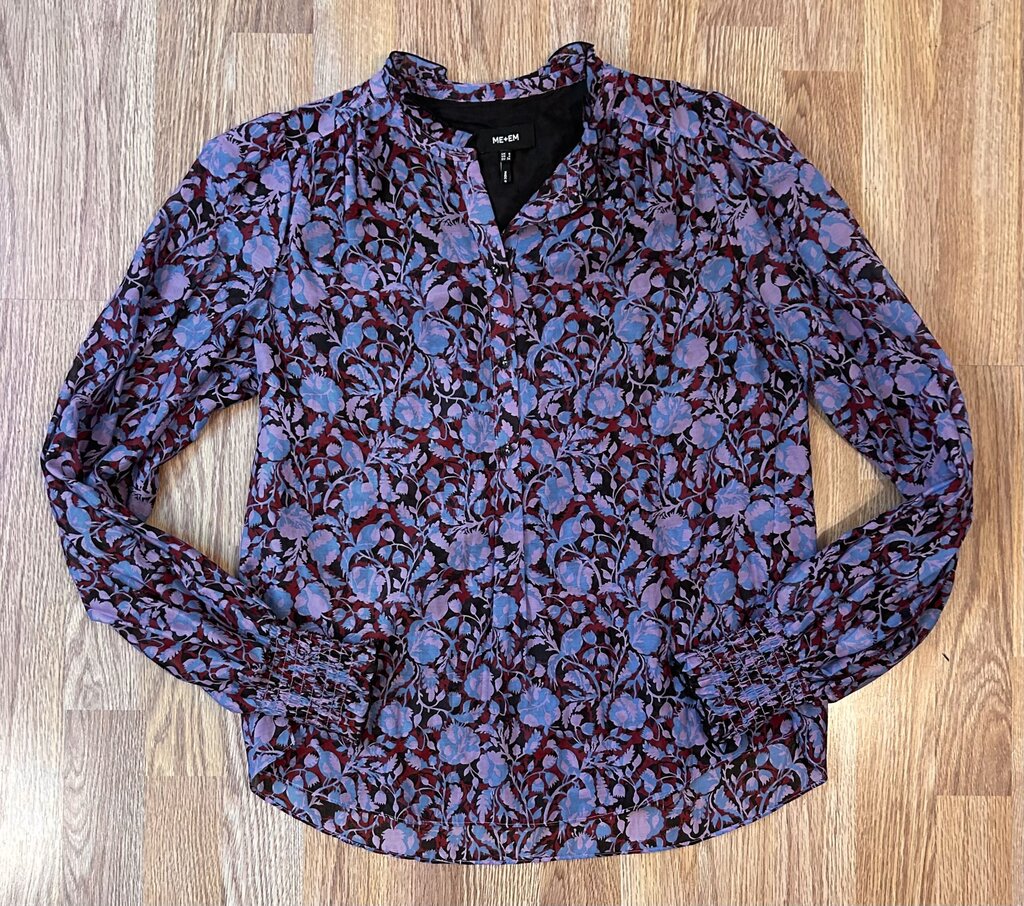 Me+Em silk/cotton blend floral blouse (size 4)