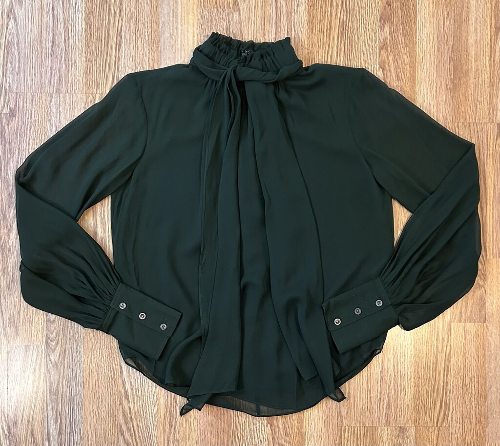 Frame silk chiffon pussybow blouse (XS)
