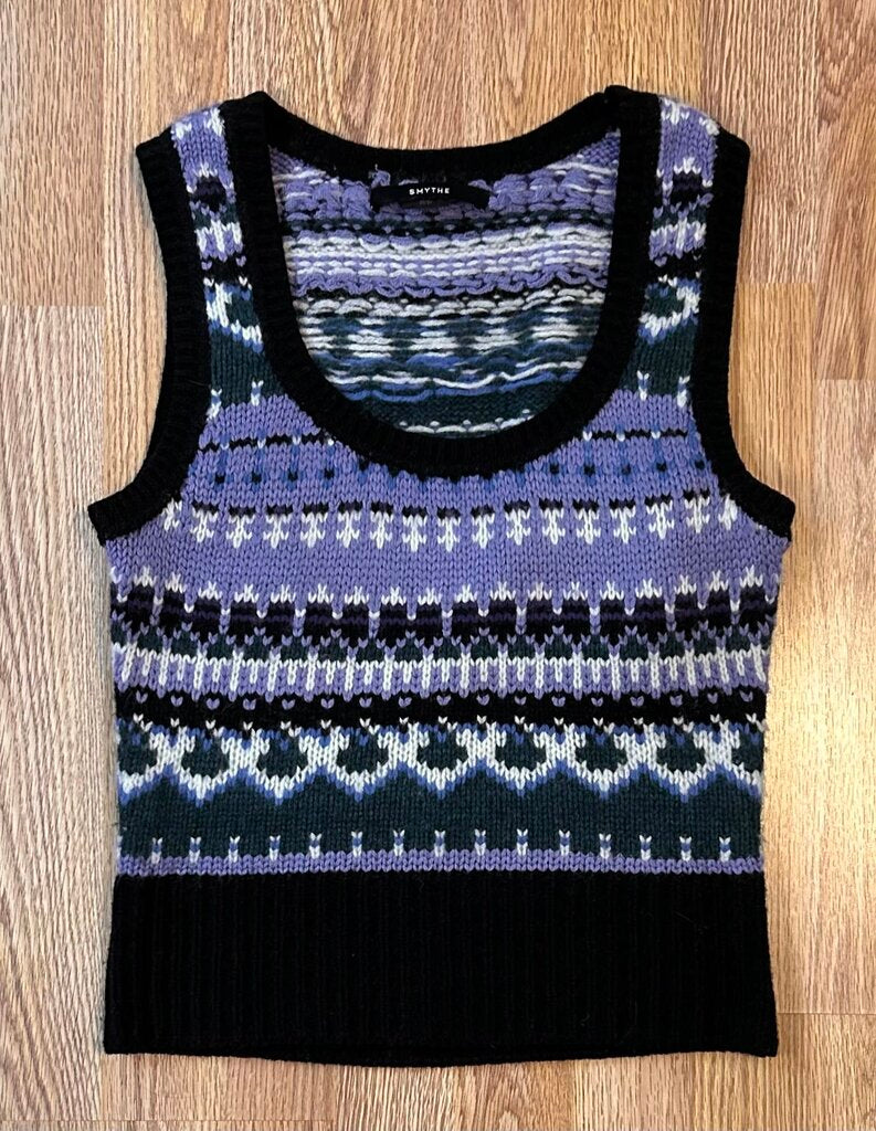 Smythe wool nordic hand knit sweater vest (S)