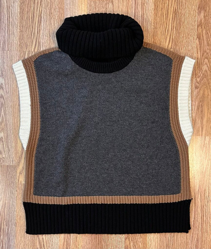 Me+Em removable snood colourblock sweater vest (S)