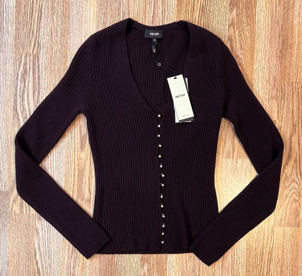 Me+Em NWT ribbed cashmere button down (XS)