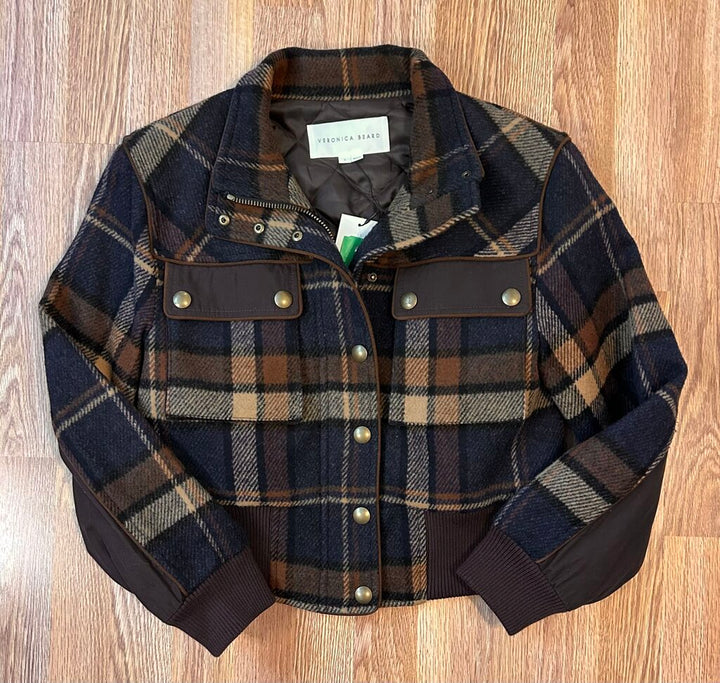 Veronica Beard NWT Jadis wool plaid cropped jacket (XS)