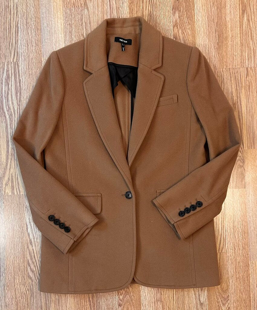 Me+Em wool blend classic single button blazer (XS)