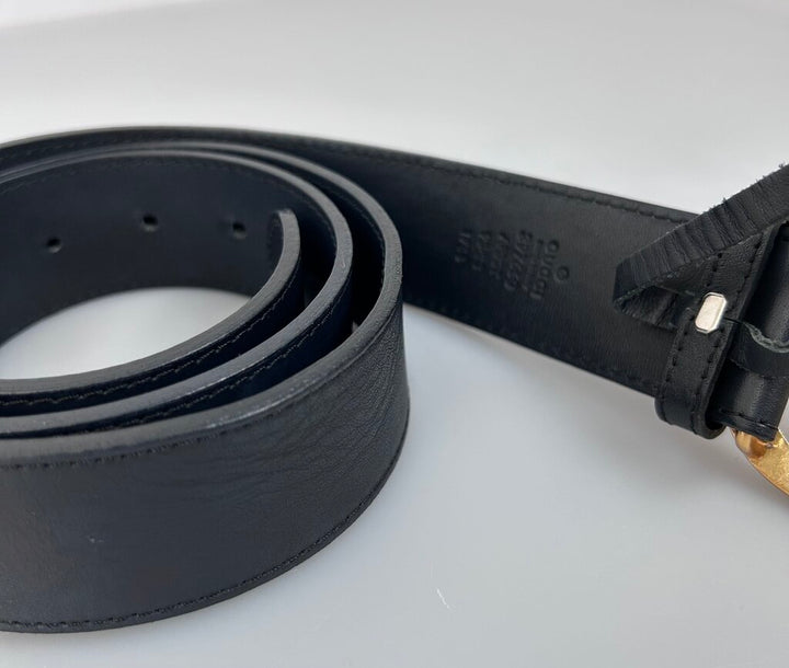 Gucci GG brass buckle wide belt (size 95/38)